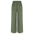 thumbnail image 5 of zaveiop Barrel Sweatpants Women High Waisted Wide Leg Lounge Pants Casual Fall Drawstring Contrast Patchwork with Pockets (Z-Army Green, L), 5 of 5