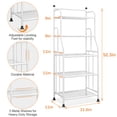 thumbnail image 2 of Forthcan Metal Laundry Bathroom Shelving Bakers Rack Organizer Standing Shelf Units for Laundry Bathroom Kitchen Pantry,White, 2 of 8
