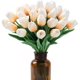 thumbnail image 1 of 15 tulipanes artificiales de seda de tacto real para decoración del hogar, Día de la Madre, primavera, boda, ramos, arreglos florales., 1 of 7
