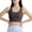 Brown, variant on Racerback Sports Bra for Women Scoop Neck Breathable Full Coverage Yoga Fitness Tank Top Wireless Workout Gym Comfortable Bra Brown S
