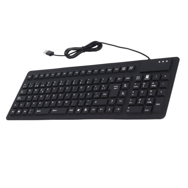 Teclado Español de 105 Teclas Teclado Plegable Portátil con Cable USB Teclado de Silicona Silencioso a Prueba de Agua a Prueba de Polvo Teclado para Juegos con Cable para ANGGREK Otros