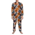 thumbnail image 3 of Cauagu Whimsical peony blossom Print Men's Long-Sleeve Pajama Set,Soft Button-Front 2Pjs for Men Long Sleeve Men’s Sleepwear-Small, 3 of 7