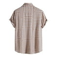 thumbnail image 1 of Liquidation! Hontri Chemise Décontractée à Manches Courtes pour Homme, Printemps Été, Imprimée, Col Rabattu, Chemises pour Homme, Kaki, G, 1 of 8