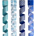 thumbnail image 1 of Set de cinta decorativa PAPER FAIR para Navidad, 2,5 pulgadas y 8 yardas, azul y plateado, 1 of 8