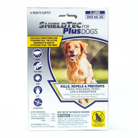 ShieldTec Plus Flea, Tick, and Mosquito prevention for Large Dogs, 4 Month