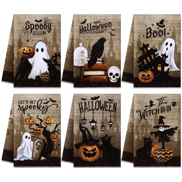 Toallas de Cocina Ganeen Halloween 6 Piezas Fibra 36x54 cm