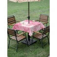 thumbnail image 3 of Outdoor Tablecloth with Umbrella Hole and Zipper, Valentine's Day Square Table Cloth 60x60 Inch Waterproof Tablecloth, Watercolor Roses Floral Ombre Romantic Picnic Table Cover for Patio Camping, 3 of 7