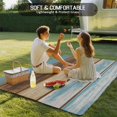 thumbnail image 4 of Blue Brown Outdoor Rug for Patio/Deck/Porch, Non-Slip Large Area Rug 3 x 5 Ft, Farmhouse Rustic Wooden Plank Board Indoor Outdoor Rugs Washable Area Rugs, Reversible Camping Rug Carpet Runner, 4 of 8