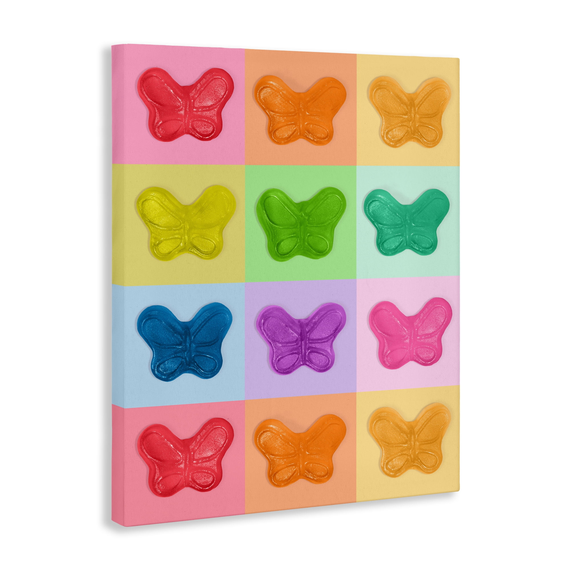 Stupell Industries Colorful Butterflies Candy Canvas Wall Art, design by LISH Creative
