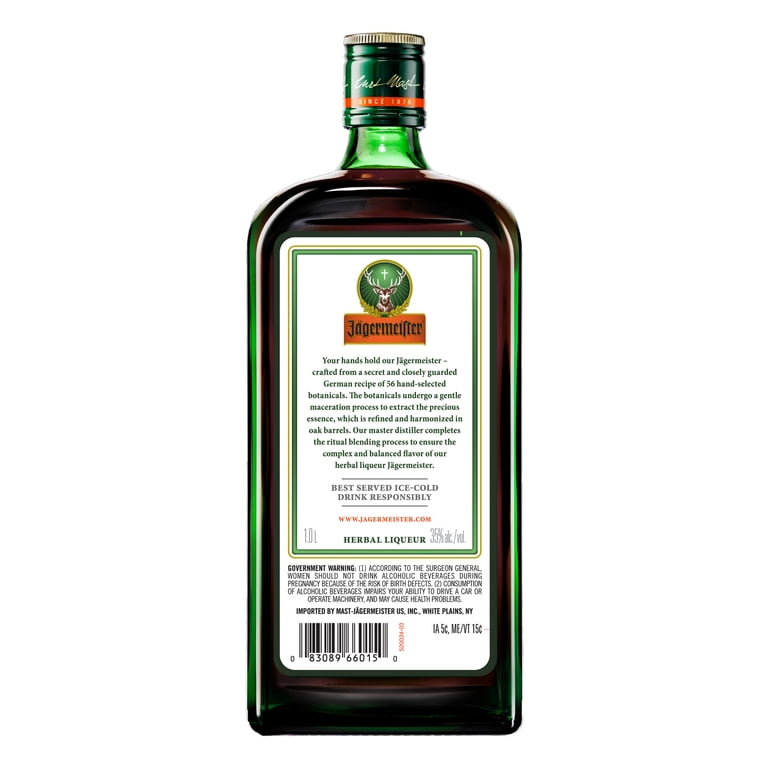 Jagermeister Herbal Liqueur, 1 L Bottle - Walmart.com