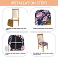 thumbnail image 4 of Pioneer Flower Seat Covers for Dining Room Chairs Set Of 4,Stretch Printed Washable Chair Seat Cover with Elastic Ties and Button,Removable Waterproof Couch Cushion Covers, 4 of 6
