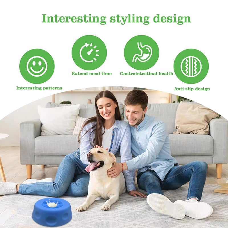 Slow Feeder Dog Lick Bowl – Dog Lick Ball for Treats and Wet Food, for Dogs and Cats(Grey)