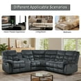 thumbnail image 3 of Bonzy Home Complete Living Room Furniture Set Reclining Chair Sofa with Center Console, Hidden Storage & Cup Holders 5‑Seat Couch for Living Room & Meeting Room Gray, 3 of 7