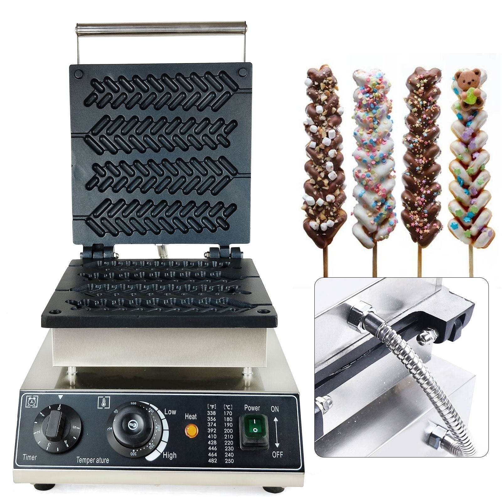 Commercial Electric Wheat Stalk Shape Waffle Maker 1700W Nonstick Waffle Iron Machine
