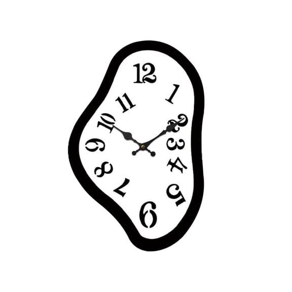 Salvador Dali Style Melting Clock - Surrealist Twisted Wall Clock for Home Office Shelf Mantel - Modern Decorative Gift