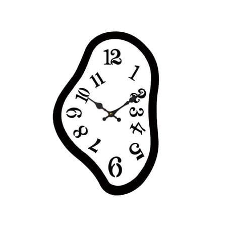 Salvador Dali Style Melting Clock - Surrealist Twisted Wall Clock for Home Office Shelf Mantel - Modern Decorative Gift
