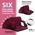 thumbnail image 4 of Stadium Seat for Bleacher & Bench Portable Folding Chair with Padded Cushion Reclining Stadium Chair with Back Support, Shoulder Straps, Zipper Bag, Burgundy, 4 of 6