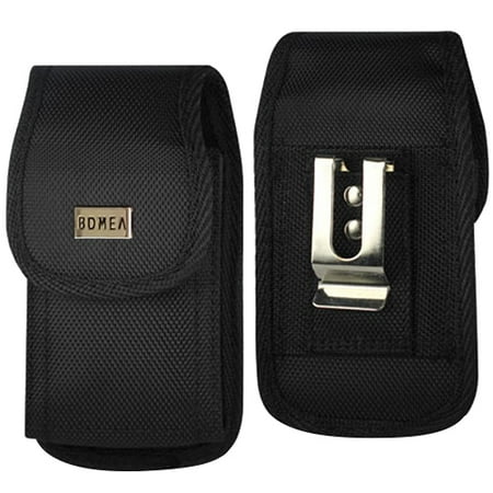 Iphone 6 Plus Rugged Belt Clips iPhone 6 Plus 6s Plus 7 Plus Holster, Bomea Rugged Nylon Vertical Belt Case with Clip Durable Belt Clip Cell Phone Pouch Holder (Plus Size For iPhone 6 Plus 6s Plus 7 Plus with a Slim Case On) ()