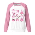 thumbnail image 4 of miqiqism Great discounts！Christmas Shirts for Women Lady Trendy Xmas Tunic Pullover Blouses Long Sleeve Crewneck Tee Tops,Xmas#01_Pink,Large, 4 of 4