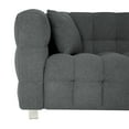 thumbnail image 6 of PORKISS 80" Sofa Couch for Living Room, Comfy Teddy Fleece Extra Deep Seat Couches with 2 Comfortable Pillows, Gray, 6 of 11