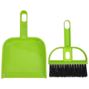 Mini Hand Broom And Dustpan Set Cute Little Hand Mini Broom And Dustpan Set,Small Dust Pan Mini For Tabletop Keyboards Pet Cages Green