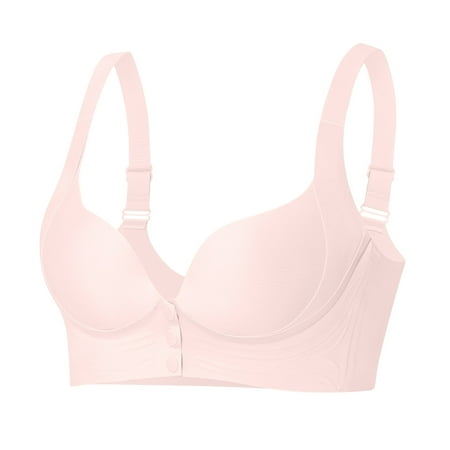Tao Tao Seamless Wireless Bra for Women  Classic Open Front Plunge Lift Everyday Bras Soft and Comfortable Push Up Tshirt Bra Pink 5XL