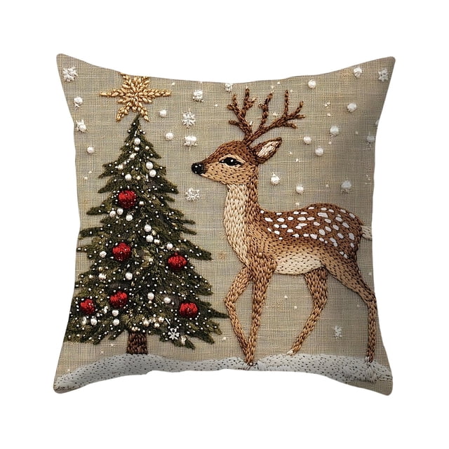 Christmas Pillow Covers Christmas Pillow Covers 17.7X17.7 Inches Decorative Pillow Cases with Soft Fabric Hidden Zipper for Home Decor Pillow Cases Standard Size