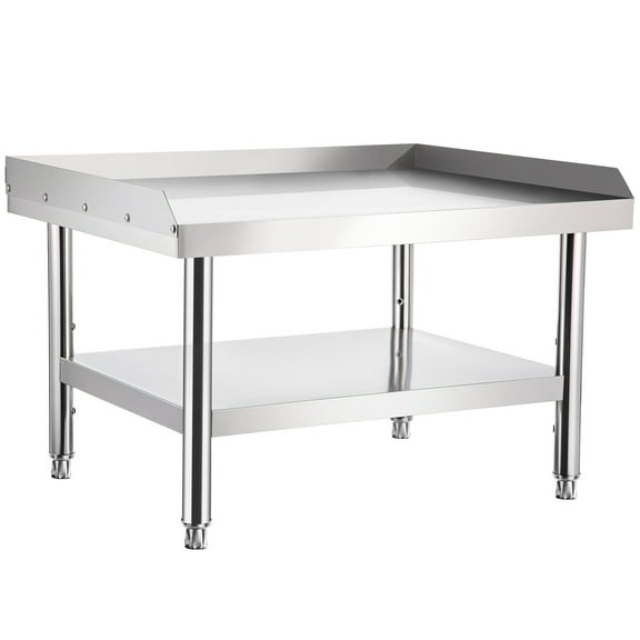 KFFKFF Stainless Steel Work Table, 48 x 30 inch Commercial Equipment Stand, Heavy Duty Prep & Work Metal Workbench with Adjustable Storage Under Shelf and Table Feet, for Hotel, Restaurant and Kitche