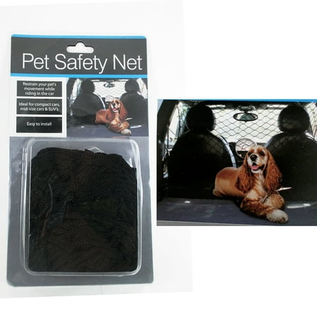 Black Vines - Pet Safety Net Car Suv Truck Van Seat Mesh Dog Barrier Safety Travel Black 54X42