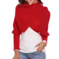 thumbnail image 4 of Bufanda Para Mujer, Chal, Moda De Invierno, Unisex, Cálido, Tejido De Ganchillo, Chal, Capa Con Mangas Irene Inevent AP007274-05, 4 of 5