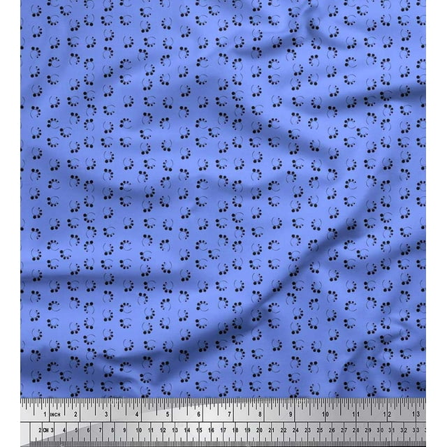 Soimoi Polyester Crepe Fabric Dots Shirting Print Fabric by The Yard 42 Inch Wide