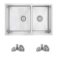 thumbnail image 2 of Stylish Undermount 28" Stainless Steel Double Bowl 60/40 Kitchen Sink with Strainers S-403, 2 of 10