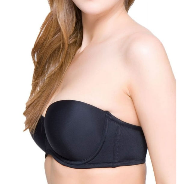 Strapless Front Buckle Lift Push Up Bras for Women,Wire-Free Anti-Slip  Invisible Seamless Detachable Straps Bandeau (Apricot,S,Small) at   Women's Clothing store