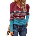 thumbnail image 1 of Puntoco Mujer Tallas grandes Casual Cuello redondo Suelto Impreso Manga larga tops Mujer Blusa Puntoco Puntoco-714, 1 of 5