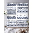 thumbnail image 3 of Sheer Curtains 108 Inches Long, Blue Boho Stripes Light Filtering Window Curtains for Living Room, Minimalist Geometric Tribal Ethnic Rod Pocket Voile Sheer Curtain Drapes, 52"W x 108"L, 2 Panels, 3 of 8