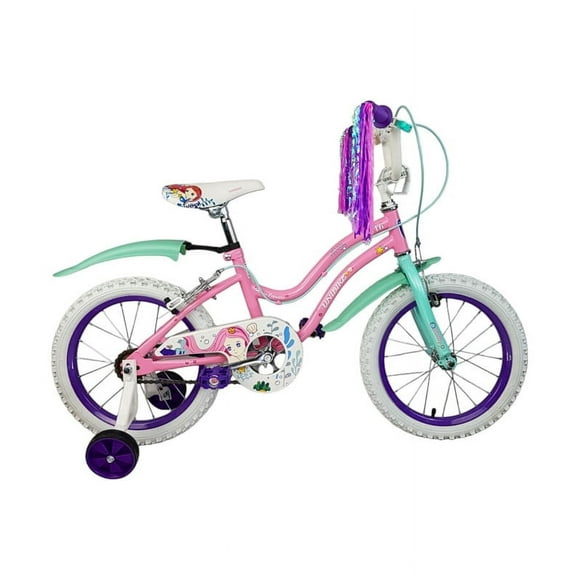 Bicicleta Infantil Unibike rodada 16 con ruedas de entrenamiento Rosa 16