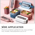 thumbnail image 3 of Billuyoard Fiambrera portátil de doble capa, contenedor de almacenamiento de aislamiento de alimentos, cajas de horno microondas Bento PP para viajes, Cocina y Comedor Blanco Billuyoard HA067352-01, 3 of 6