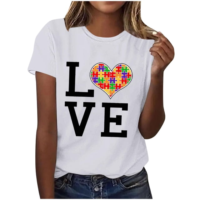Mujeres Manga Corta de Verano Tops V-Cuello Impreso Suéter, Blusa de Moda Casual para la Primavera