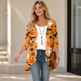 thumbnail image 6 of IYYVV Halloween Cardign Sweaters for Women 3/4 Sleeve Lightweight Funny Pumpkin Printed Open Front Cardigan Saffron 2XL, 6 of 8