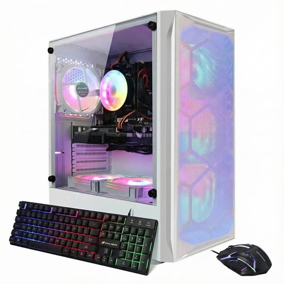 STGAubron Gaming PC Desktop, Intel Core i7 up to 3.9G, 32G RAM, 1T SSD, RTX 3060Ti 8G, WiFi, BT 5.0, RGB Fan x6, W11H64