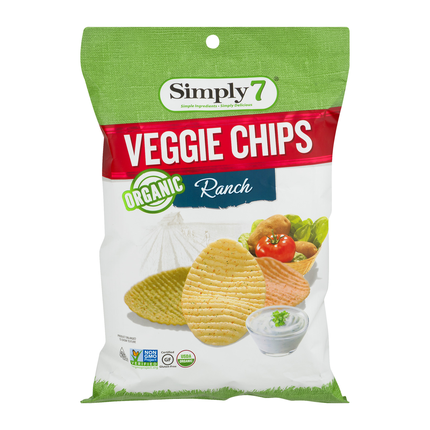Simply7 Organic Ranch Veggie Chips, 4 oz