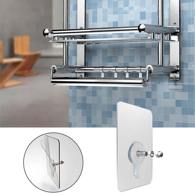 Ganchos de Pared Adhesivos Transparentes, Sin Taladros, de Acero Inoxidable y Abs, Capacidad de Carga de 15 Kg, Paquete de 10 para Decoración de Cocina y Baño.