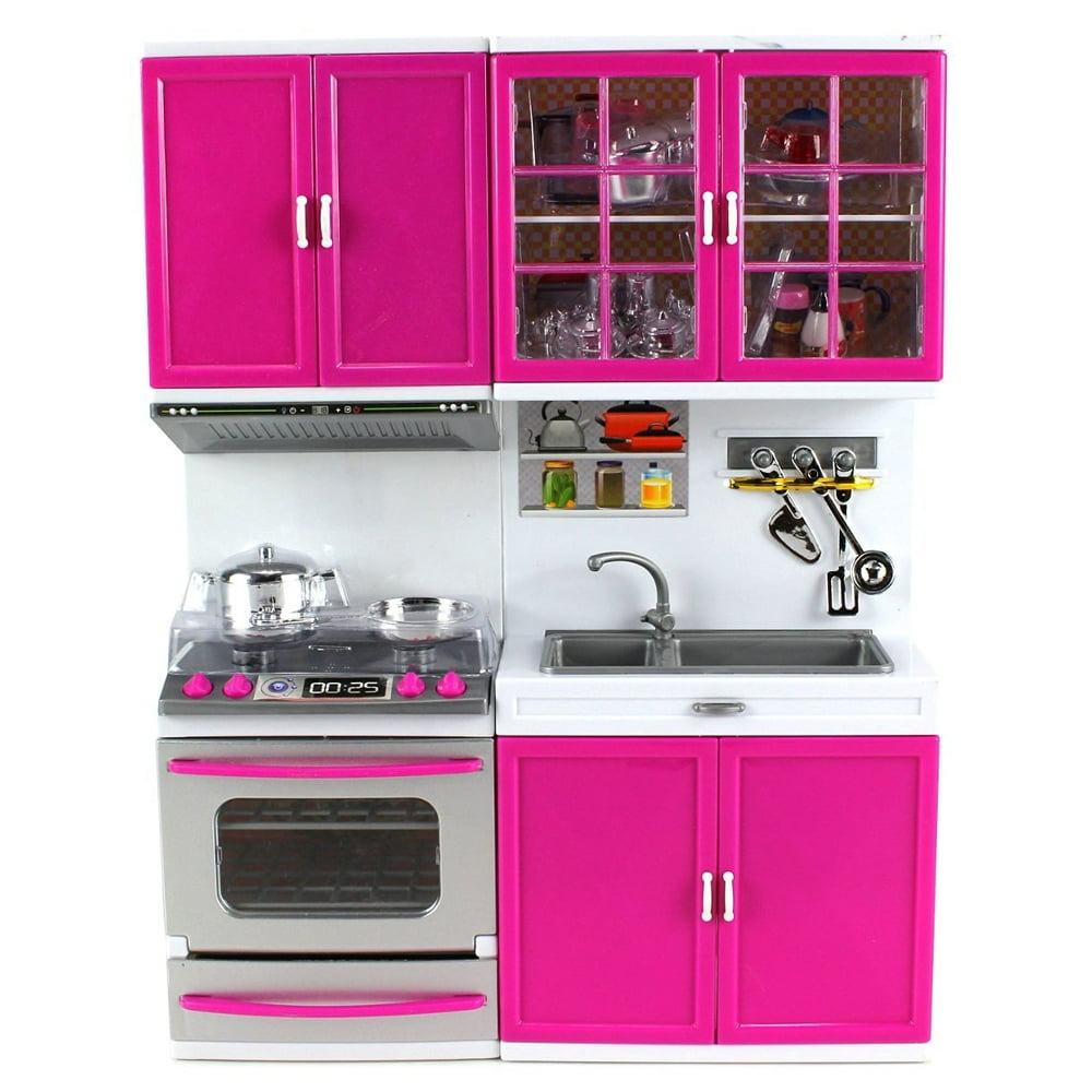 My Modern Kitchen Stove Oven Sink Battery Operated Toy Doll Kitchen