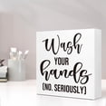 thumbnail image 6 of Zomyto 5x5 In Funny Bathroom Wooden Box Sign,Wash Your Hands No Seriously Wood Desk Sign, 6 of 7