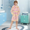 thumbnail image 5 of FORMRS Niños Bathrobe Unisex Hooded Robe Soft Plush Pajamas Sleepwear, Size 7-9T, Beige Stars, 5 of 7