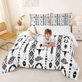thumbnail image 4 of jejeloiu Rustic Bull Skull Full Size Comforter Sets Kids,Retro Cow Print Cowboy Hat Bedding Sets For Men,Reversible,3-Piece, 4 of 8