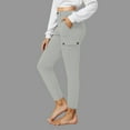 thumbnail image 2 of UAMVSH Cargo Pants for Women Dress Business Casual Skinny Pants with Pockets Ankle Length Yoga Stretchy Ladies Trendy Work Lounge Pants, 2 of 7