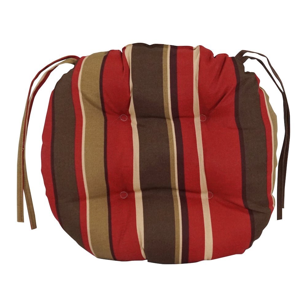 Blazing Needles 16 x 16 in. Round Outdoor Cushions with Ties - Set of 2