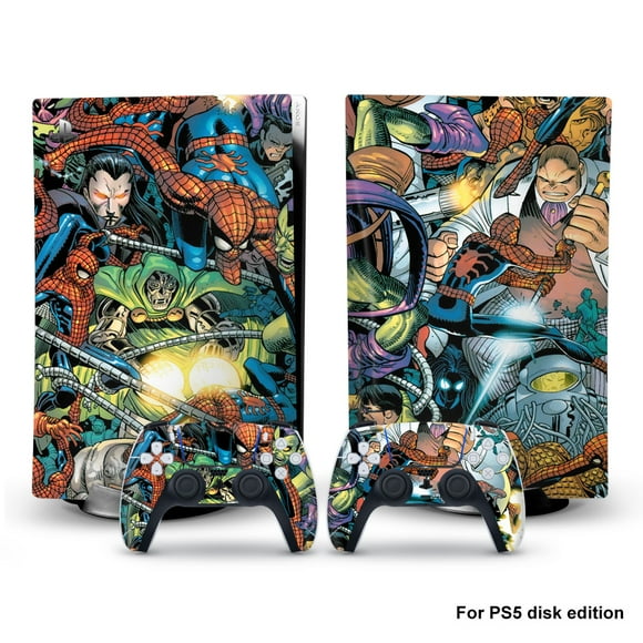 Playstation 5 Spider Man Ps5 Adhesive Skin Decal And Controller Stickers Set, Scratch-resistant (Disk)
