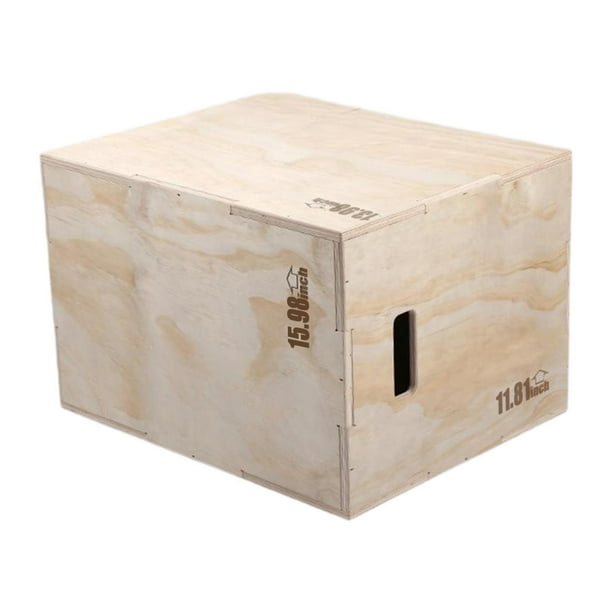 Cajón de madera 3 en 1 para ejercicios de agilidad y saltos, equipo multiusos para ejercicios de escalón 12x14x16 pulgada
